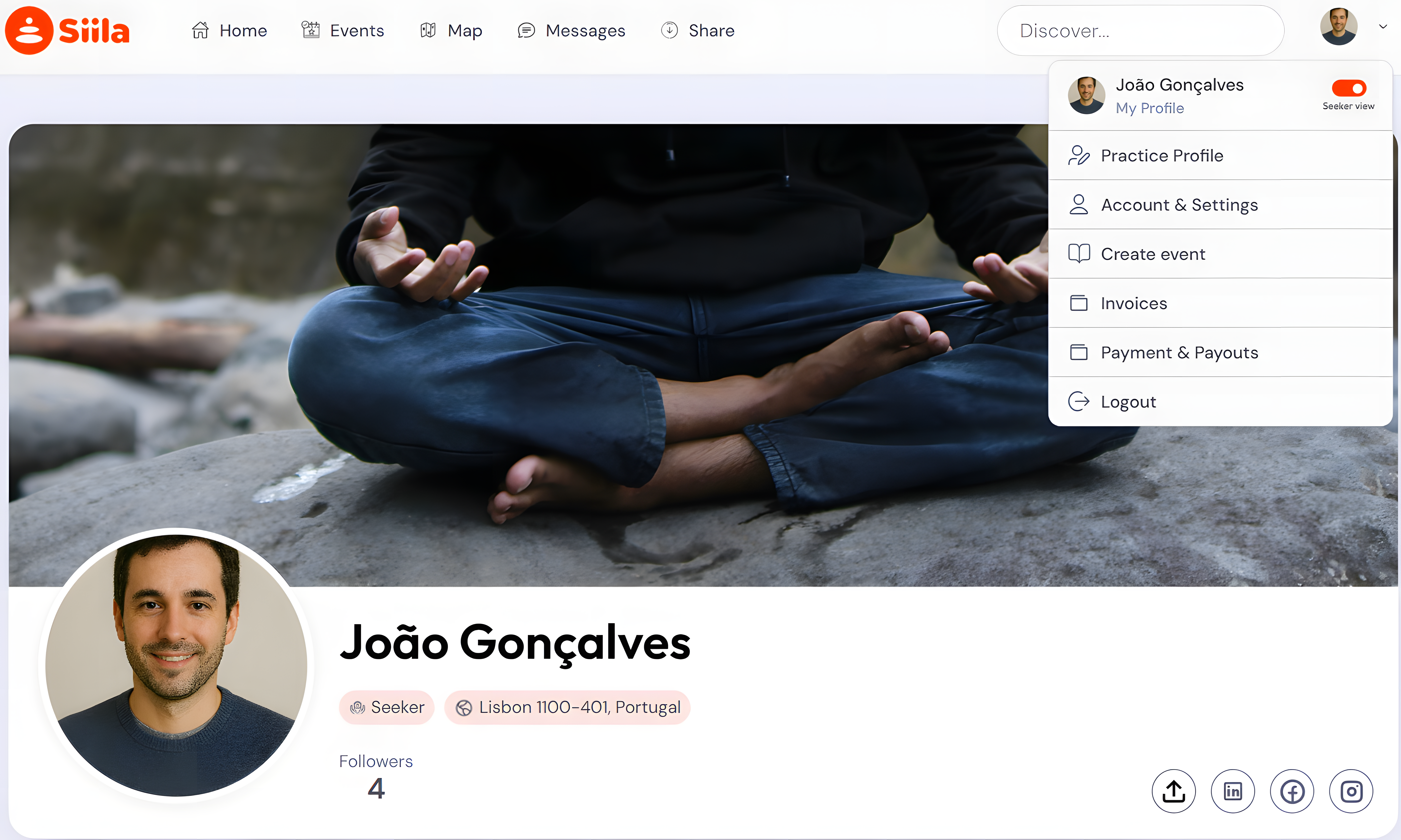 My Profile: personal info and profile editing